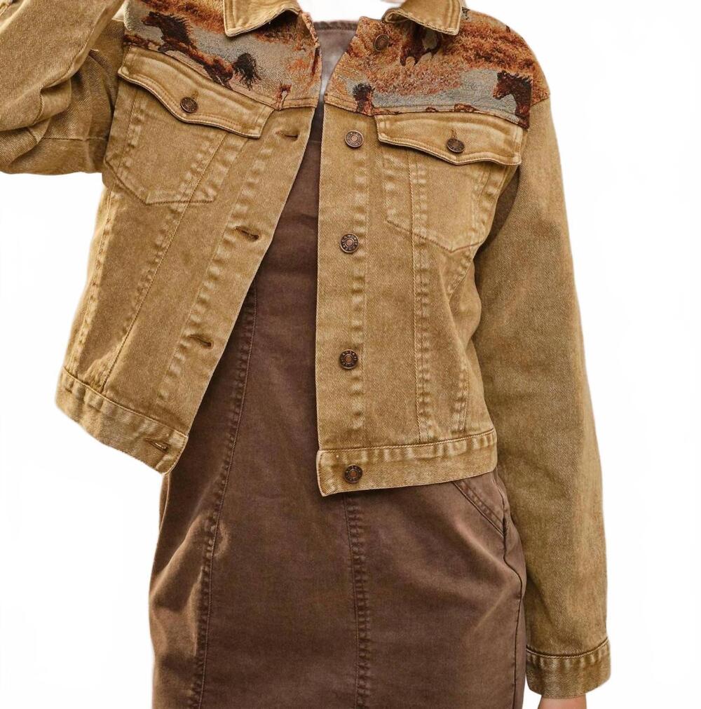 NEW BLUE B vintage tapestry jacket in olive